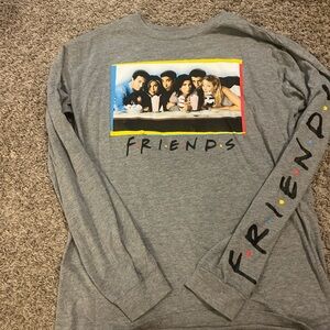 FRIENDS Gray Long Sleeve Tee with Colorful Graphic